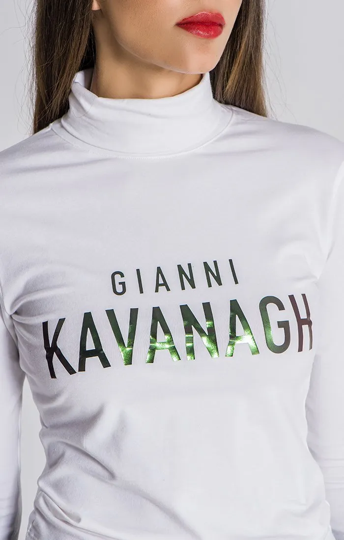 White Mystic Reflection Turtleneck Shirt