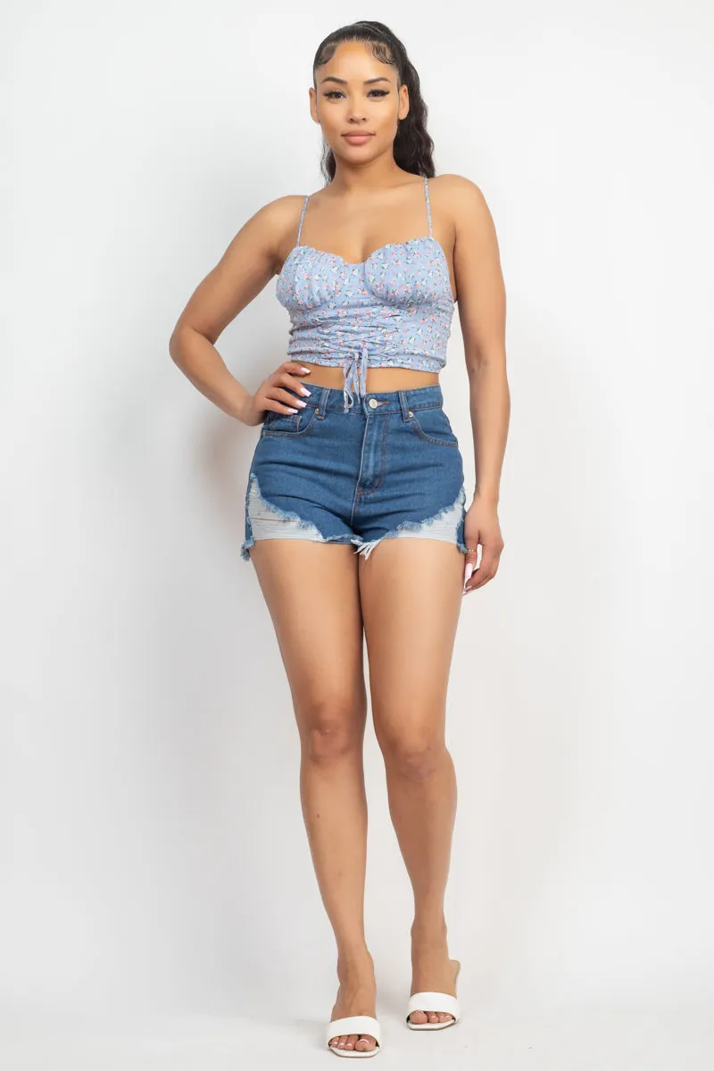 Women's Floral Ditsy Front Tie Top