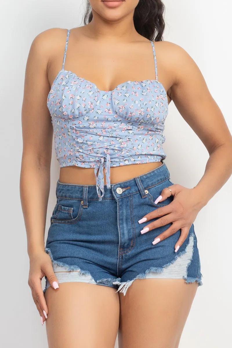 Women's Floral Ditsy Front Tie Top